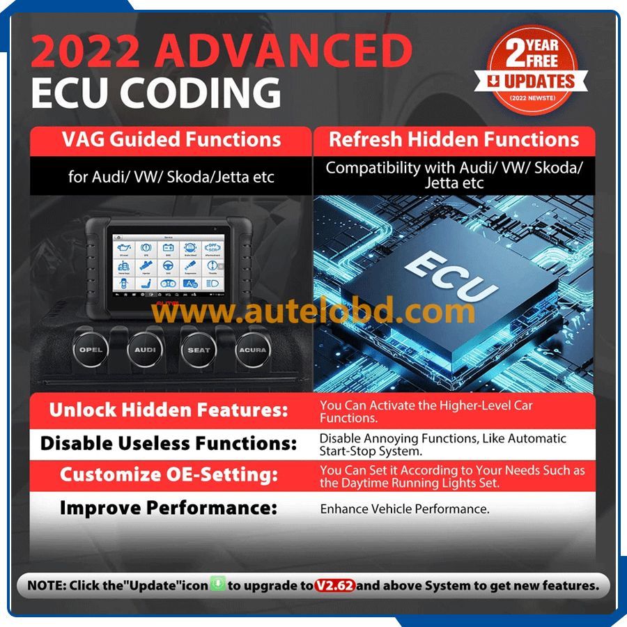 2023 Autel MaxiPro MP808S Bi-Directional Control Scanner ECU Coding Kit Diagnostic 30+ Services with MaxiVideo MV108