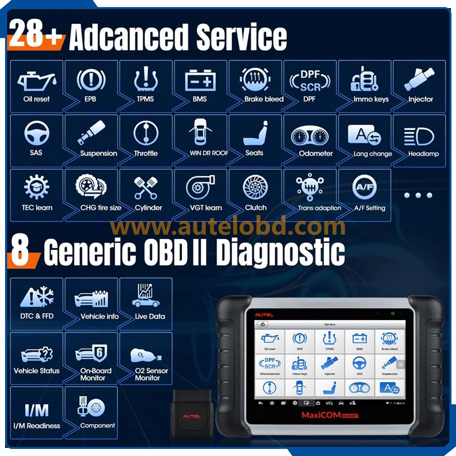Newest Autel Mk808bt OBD2 Scanner Car Diagnostic Tools Code Readers & Scan Tools All System Diagnosis,36+ Services