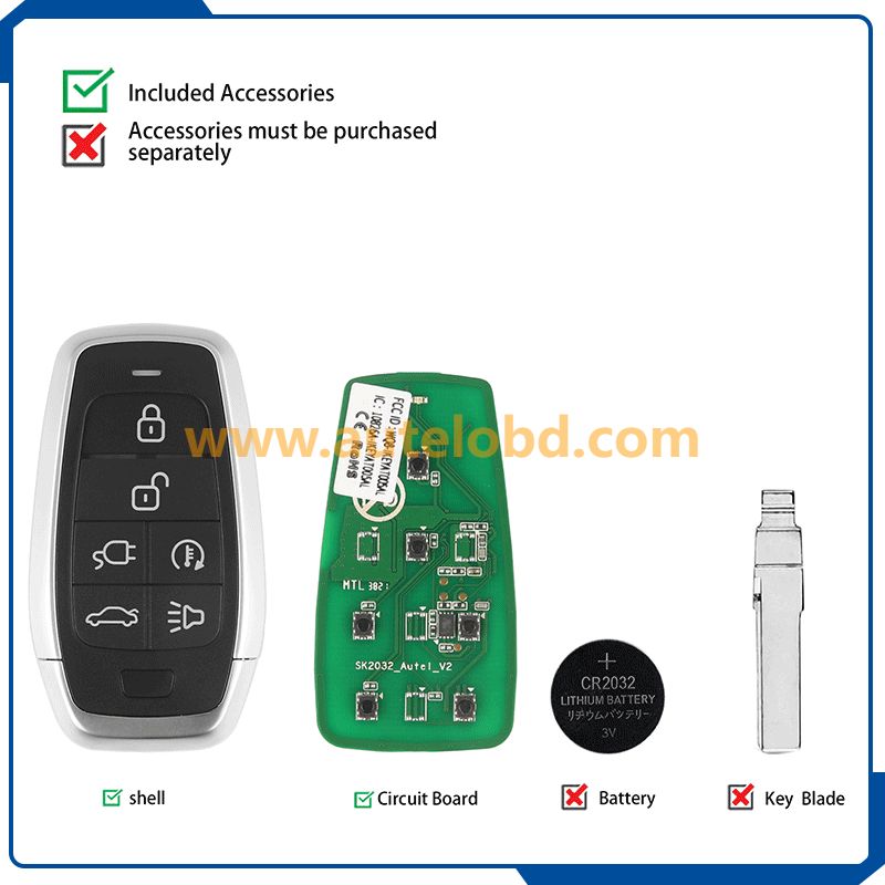 AUTEL Auto Parts Razor Maxiim Ikey Standard Style IKEYAT006FL Smart Car Key Blank Universal 6 Buttons