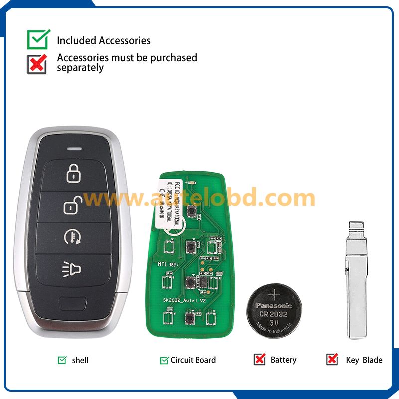 Autel Maxilm IKEY Standard Style Ikeyat004dl 4 Buttons Auto Parts Smart Control Universal Car Key