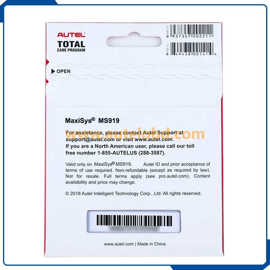 Original Autel Maxisys MS919 One Year Update Subscription Serviceonly