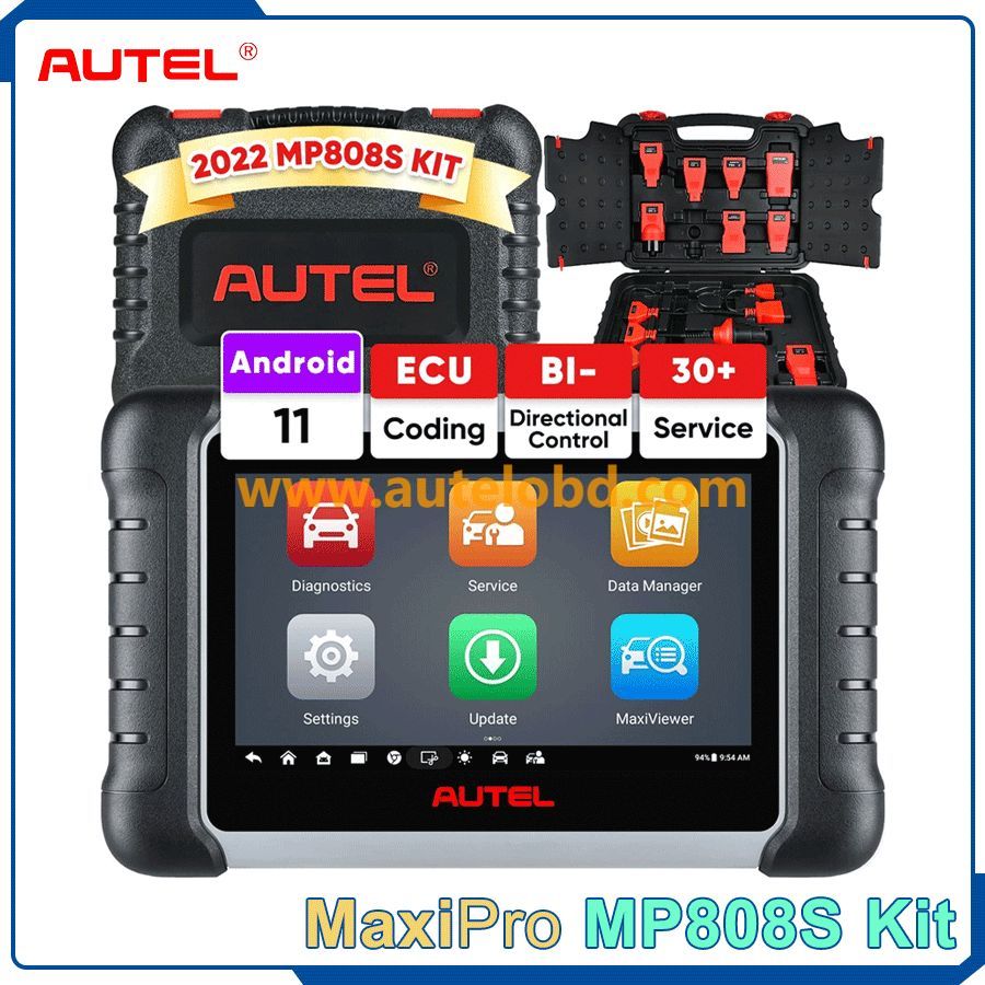 2023 Autel MaxiPro MP808S Bi-Directional Control Scanner ECU Coding Kit Diagnostic 30+ Services with MaxiVideo MV108
