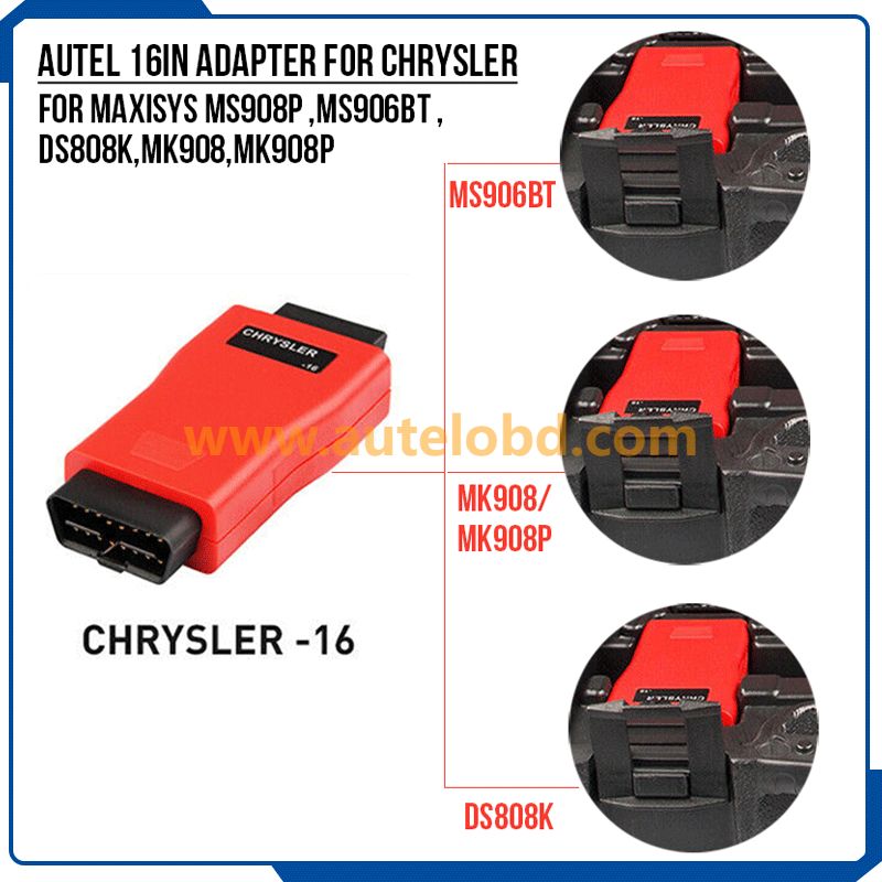 Autel 16pin adapter for Chrysler Car Diagnostic Tool for Autel Maxisys Elite mk808 mk908 mp808 and Autel Maxisys pro ms908p
