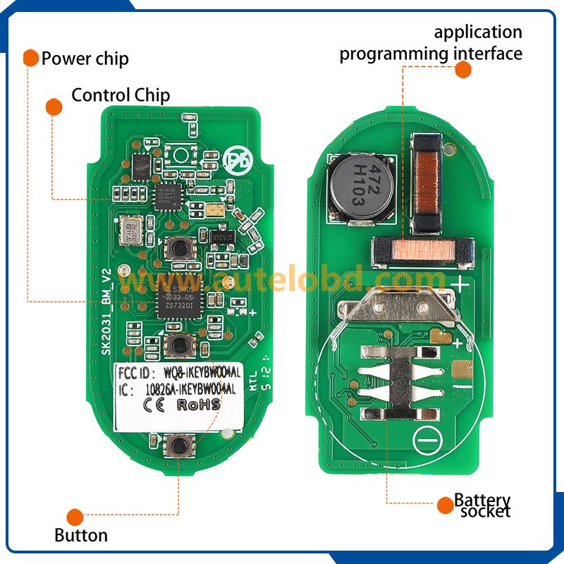 AUTEL Razor Style BW003AL 3 Buttons Smart Fob Universal Key Programmer Smart key for KM100