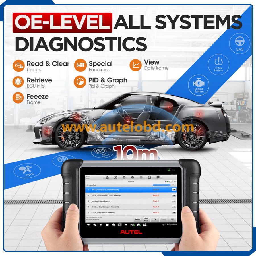 Autel MaxiCOM MK808BT PRO Full System Diagnostic Tool Automotive Active Test and Battery Testing Functions With 28+ Services