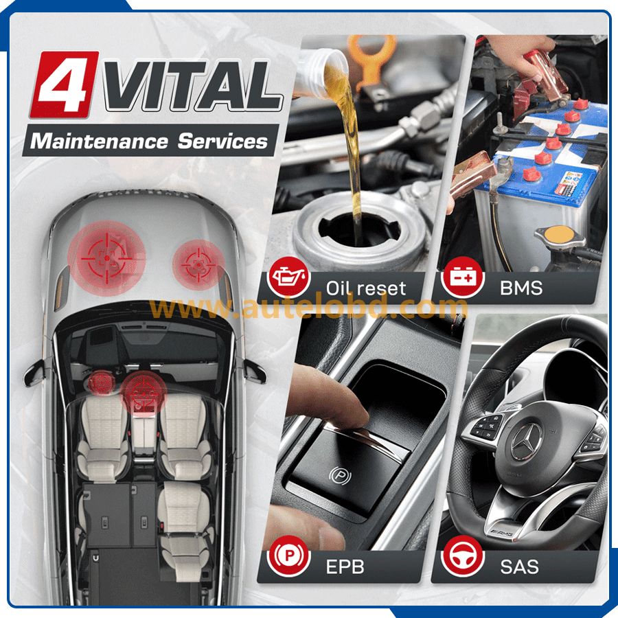 Autel MaxiTPMS ITS600E Tire Tread Relearn Tool Depth Support Activate/Relearn All Sensors Functions and BMS SAS EPB Oil Reset