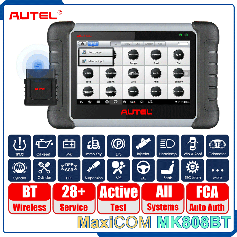 Autel MaxiCOM MK808 MK808S OBD2 Scanner.mp4